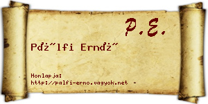 Pálfi Ernő névjegykártya